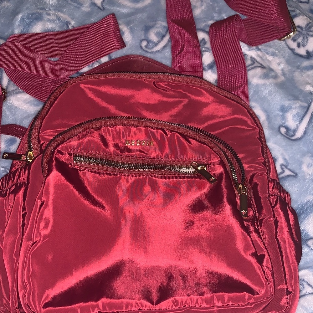 Stylish Shiny Maroon Purse/Backpack